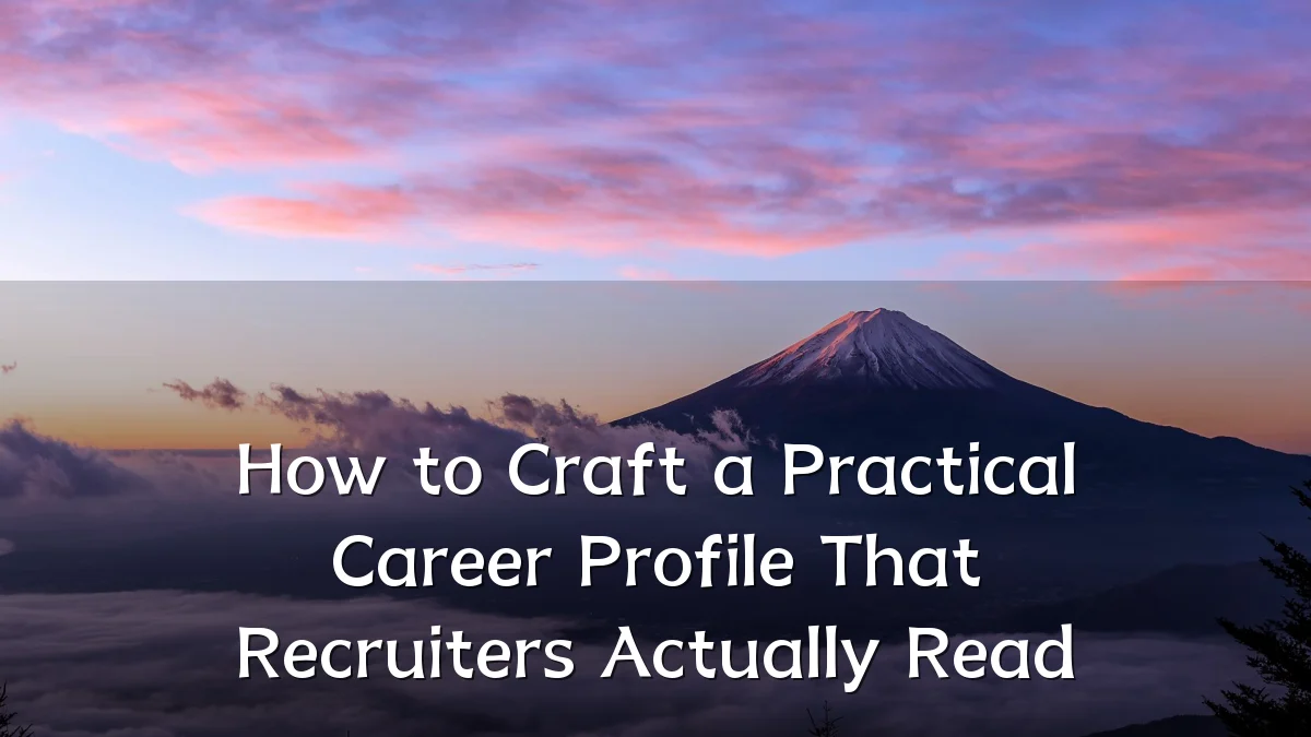How to Craft a Practical Career Profile That Recruiters Actually Read