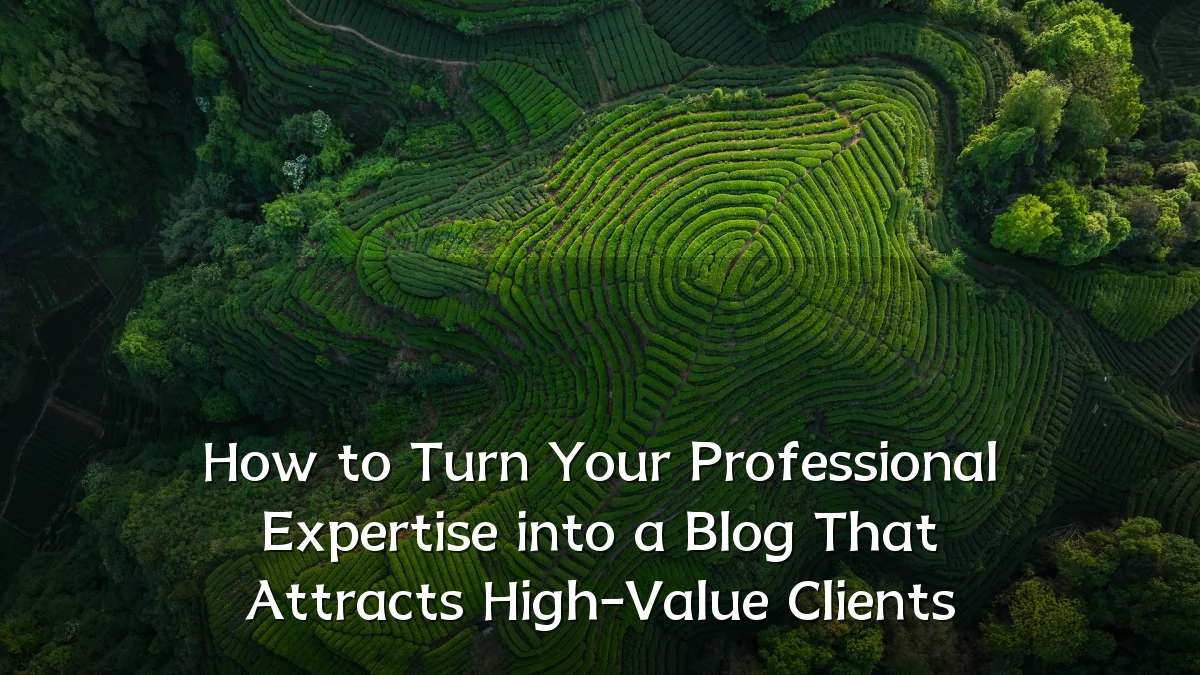 How to Turn Your Professional Expertise into a Blog That Attracts High-Value Clients