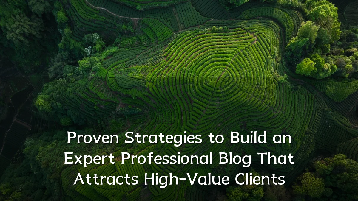 Proven Strategies to Build an Expert Professional Blog That Attracts High-Value Clients